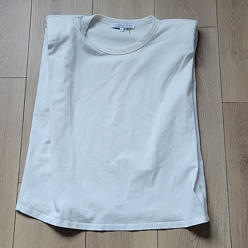 Endless Rose White Padded Shoulder Muscle Tee S